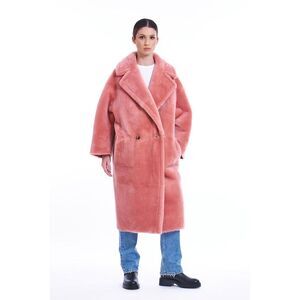 BLANCHA Double-Breasted Shearling Coat Women NUDE & NEUTRALS Coats & Jackets